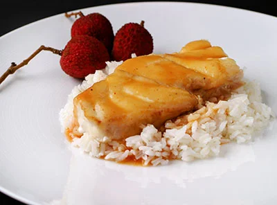 Grouper with a Lychee Chile Velouté