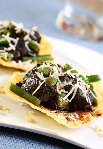 POM Pomegranate Steak in a Parmesan Crisp