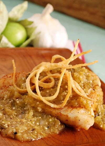 Florida Grouper with Roasted Tomatillo Salsa Verde