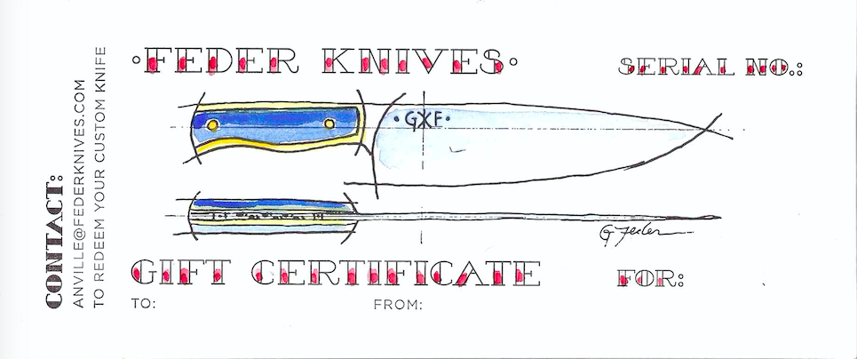 BUILD YOUR OWN CHEF'S KNIFE EXPERIENCE GIFT CERTIFICATE