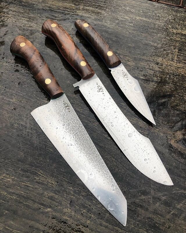Fun set in the hands of great people! Glad to have some Hudson Valley Walnut in the great state of Montana. Always remember where your from and be proud. Never forget. ..
.
.
. #custom #chef #knife #butcher #knives #customknives #culinary #handmade #