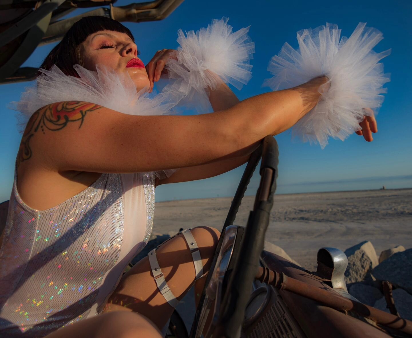 &quot;Life was a wheel, its only job was to turn, and it always came back to where it started.&quot; - Stephen King

📷: @adam.negrete
-
-
-
-
-
-
-
-
-
-
-
-
-
-
#saltonsea #clowngirl #circuscouture #circusinspiration #glamour #bombaybeach #circus #