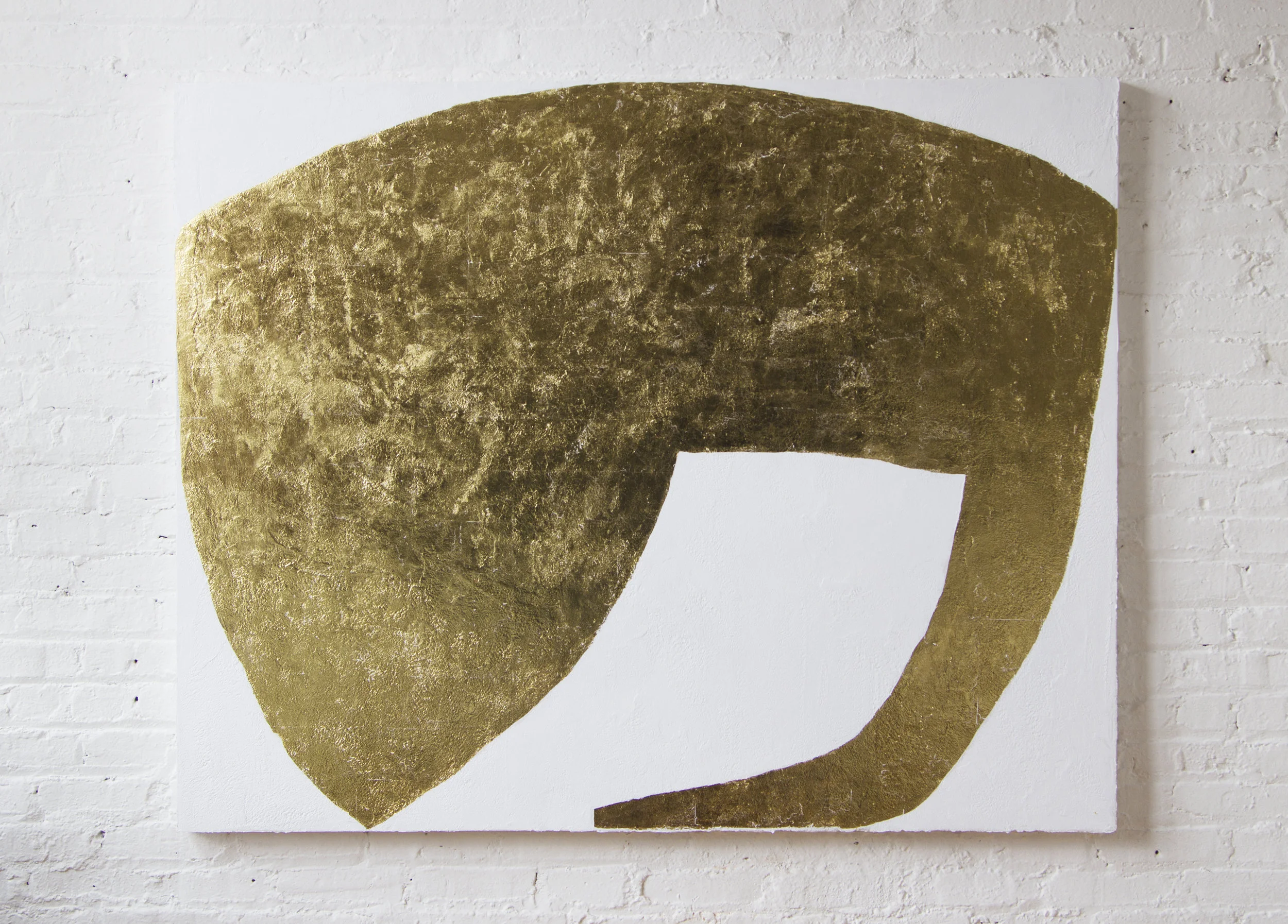Genuflect 23K gold leaf, acrylic, & fiber paste on canvas 48”x 60” 2018