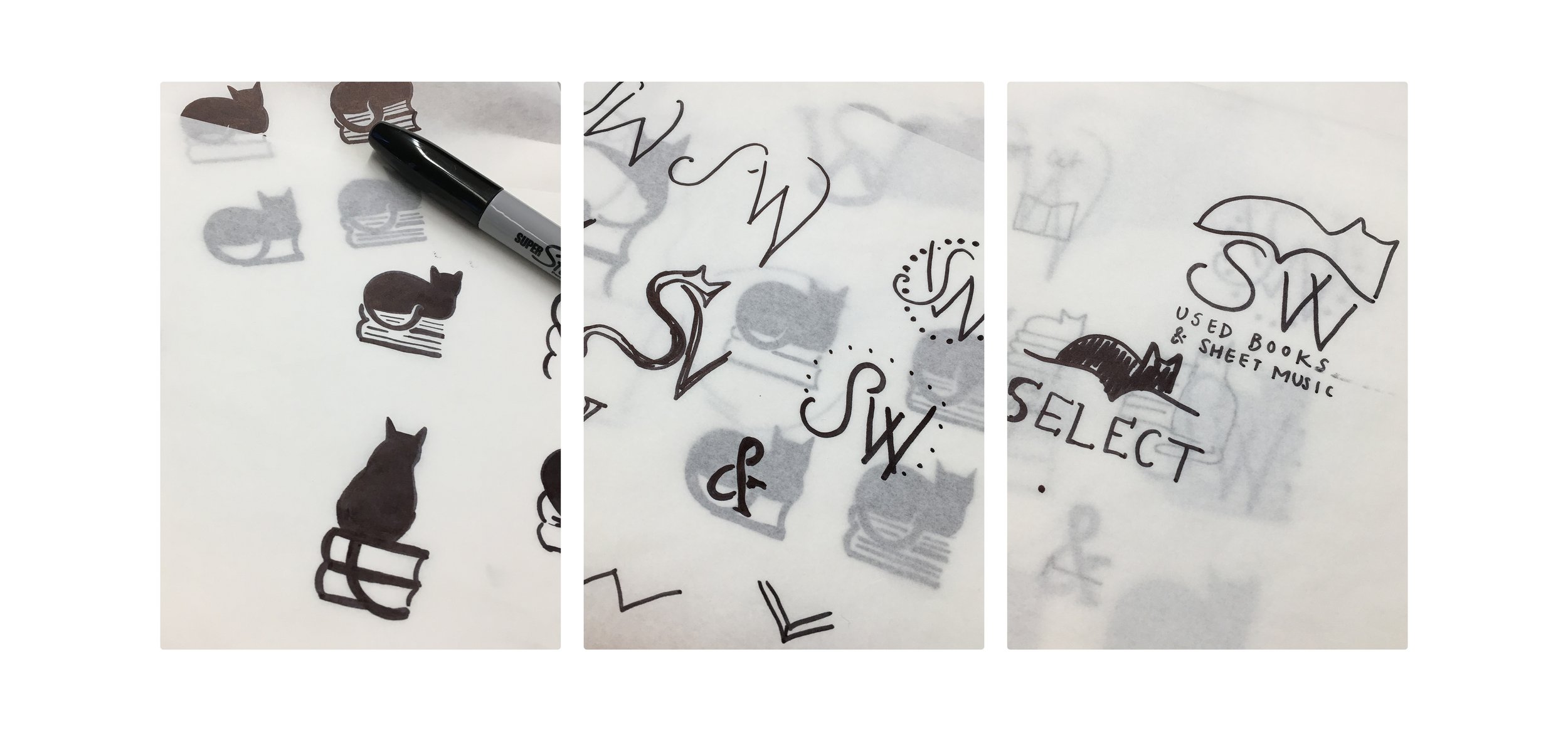  Sketches using tracing paper and a sharpie. 