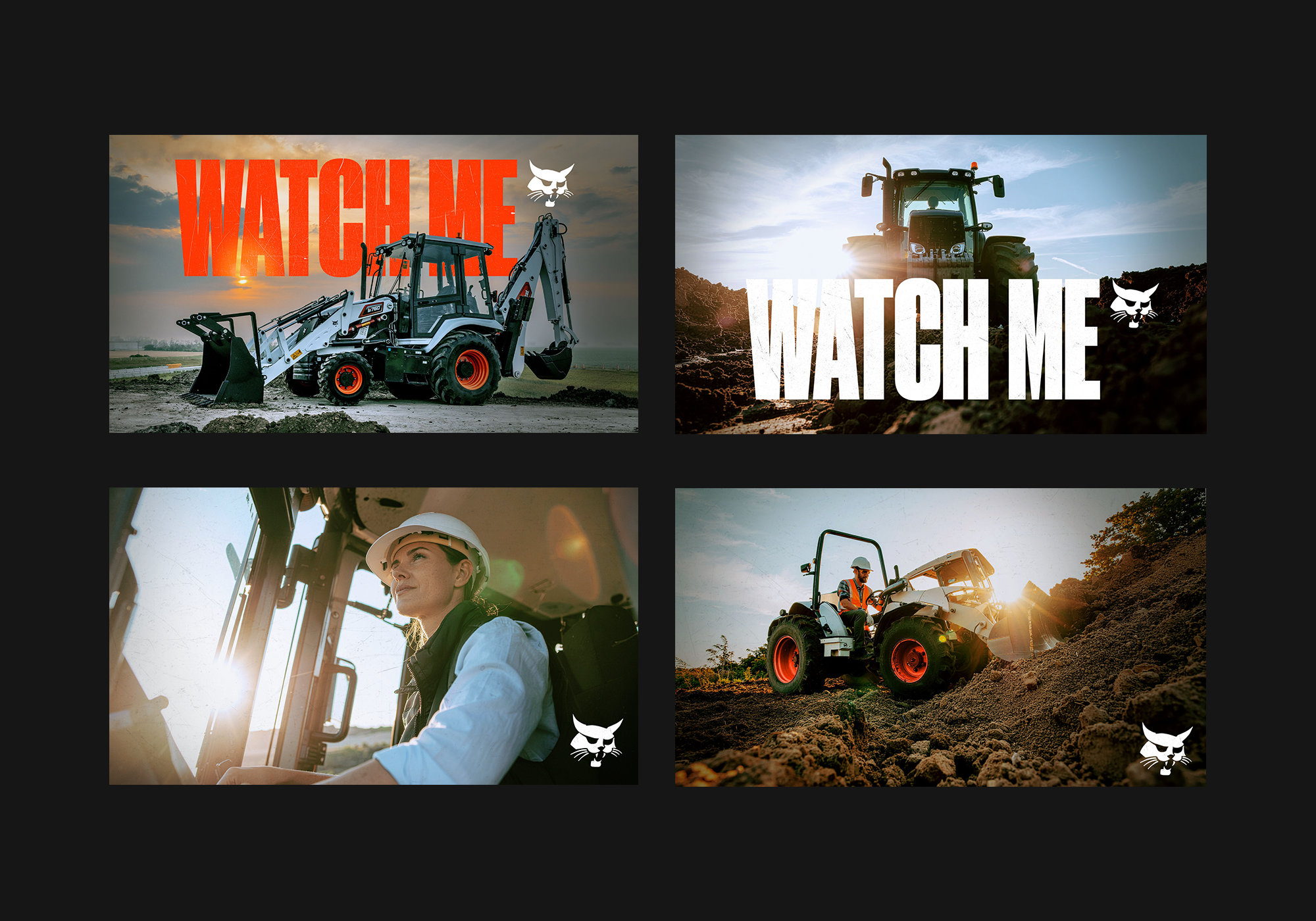 Campaign concepting work, using AI-enhanced imagery to push the Bobcat brand in a new direction.