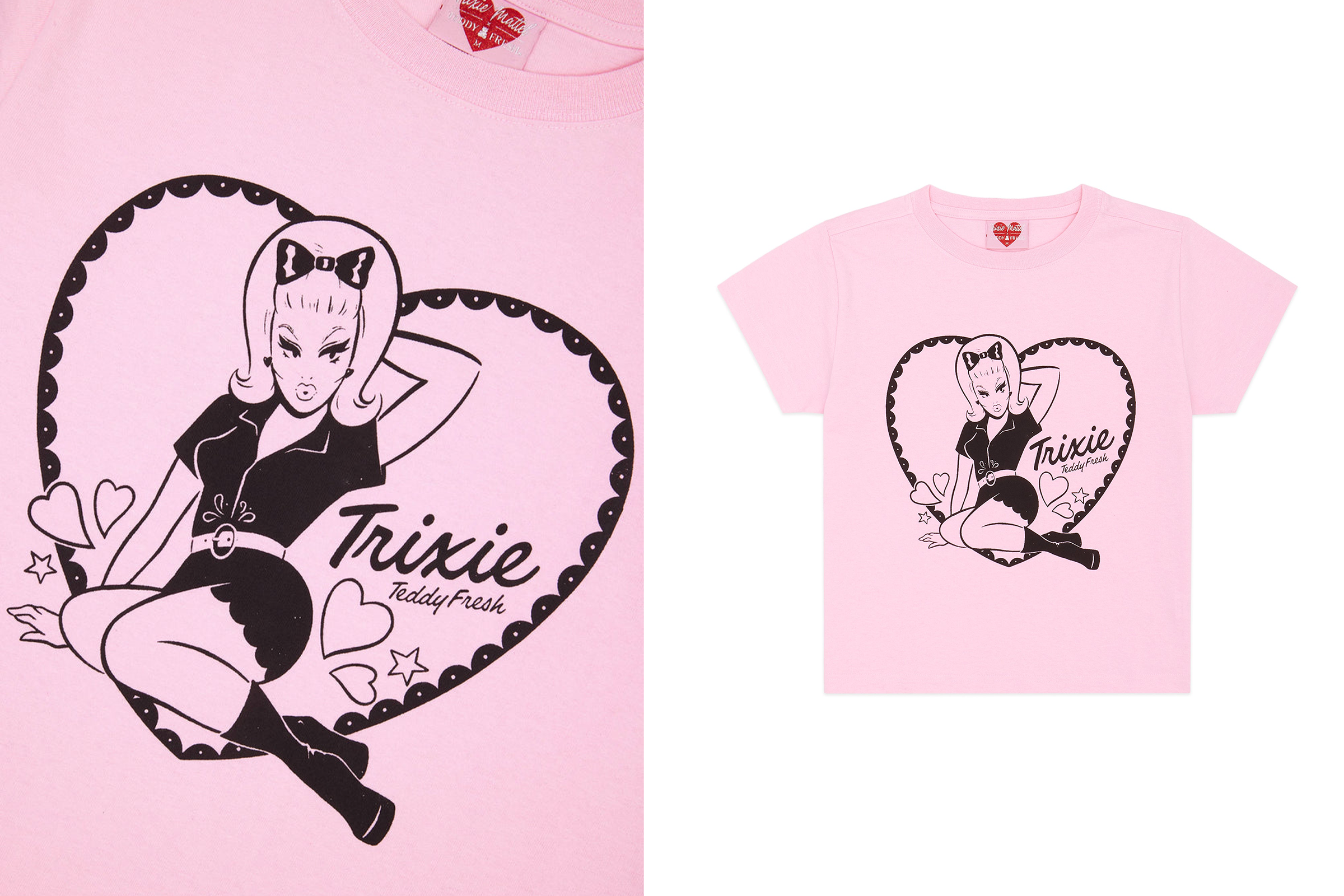 Trixie Mattel x Teddy Fresh fitted baby pink tee