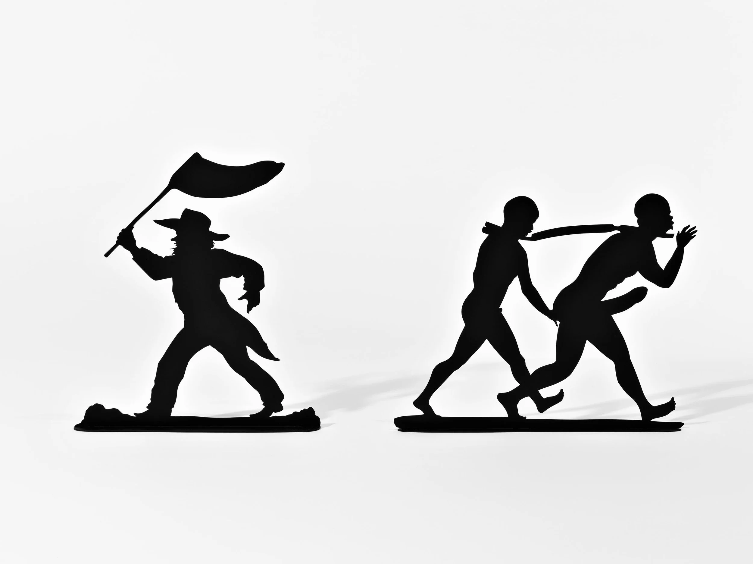 "Detail," Burning African Village Play Set with Big House and Lynching, 2006. Painted laser cut steel, 22 parts, dimensions variable © Kara Walker. Image courtesy of Sikkema Jenkin & Co., New York.
