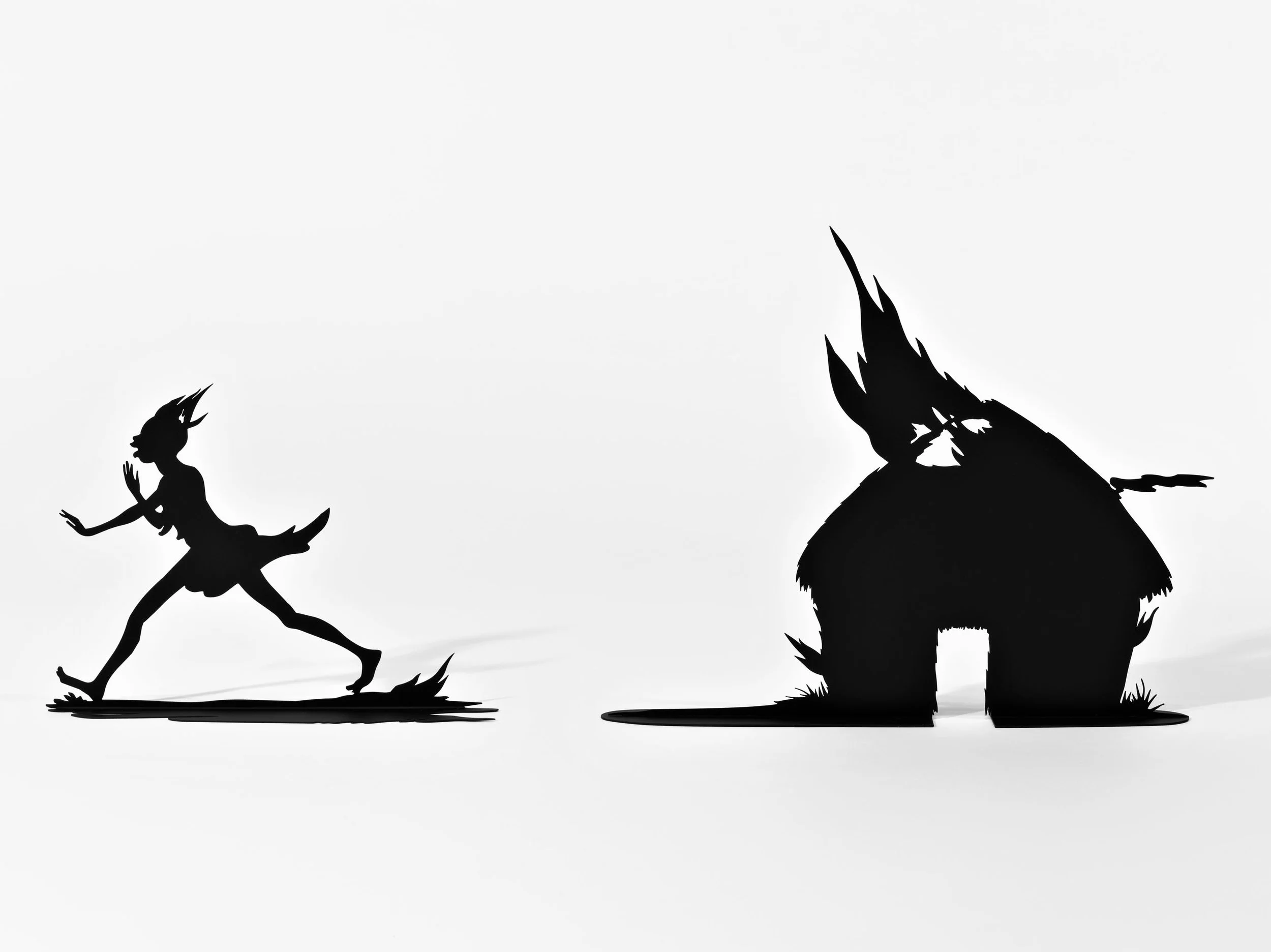 "Detail," Burning African Village Play Set with Big House and Lynching, 2006. Painted laser cut steel, 22 parts, dimensions variable © Kara Walker. Image courtesy of Sikkema Jenkin & Co., New York.