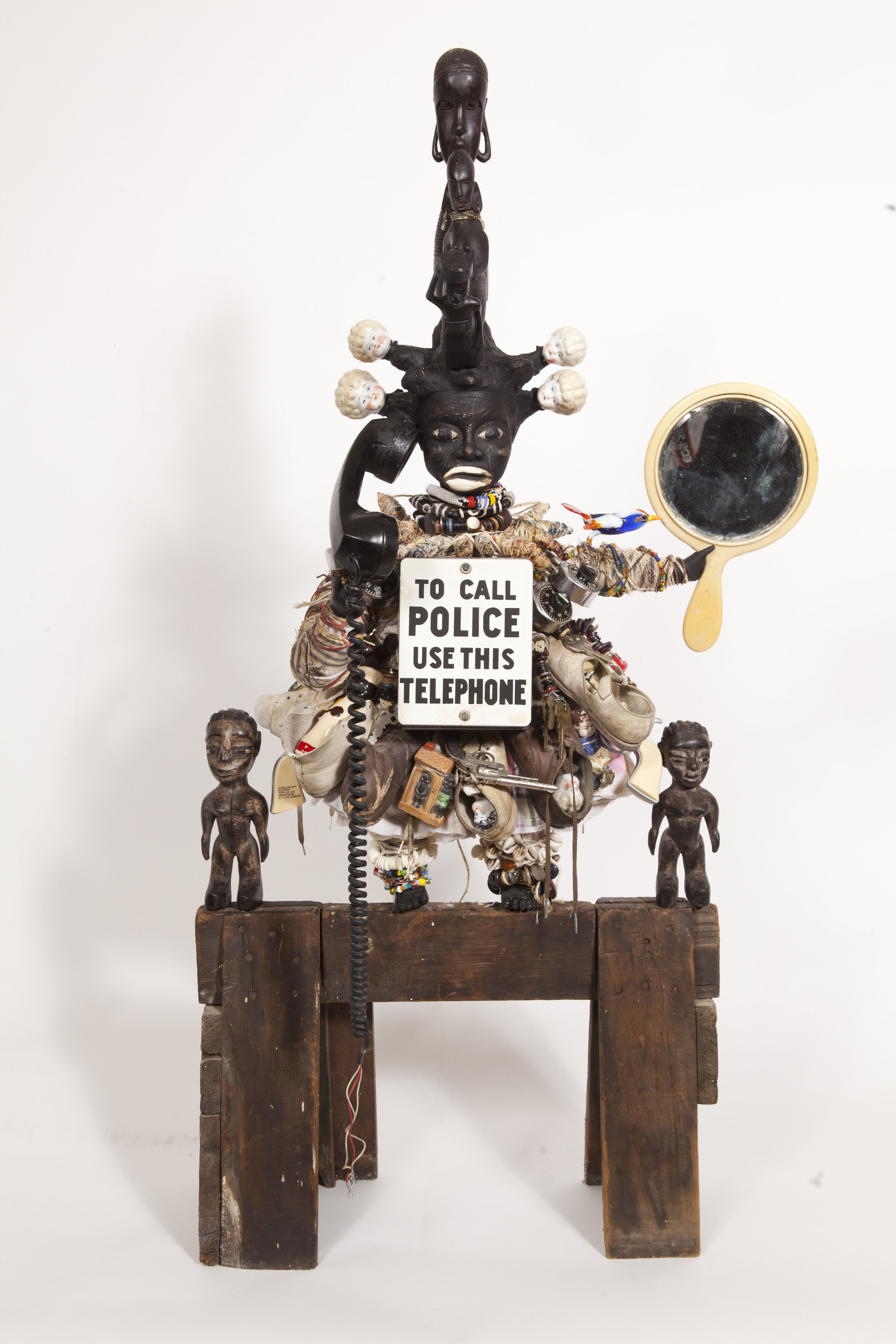 Reality Check: To Call the Police Use this Phone, 2013, Mixed media assemblage 46 x 24 x 14 inches, © Vanessa German, courtesy of the artist and Pavel Zoubok Gallery, New York.