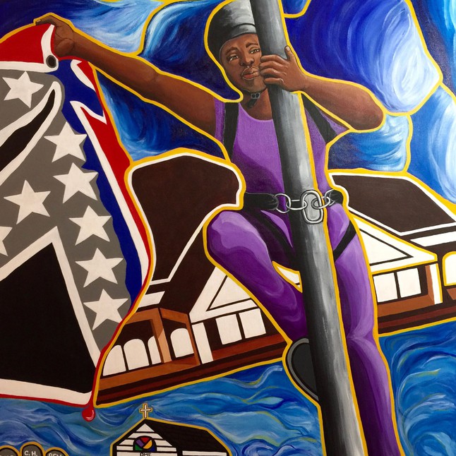 Bree Newsome and the South Carolina Nine © Adrienne La Faye, used with permission of the artist.