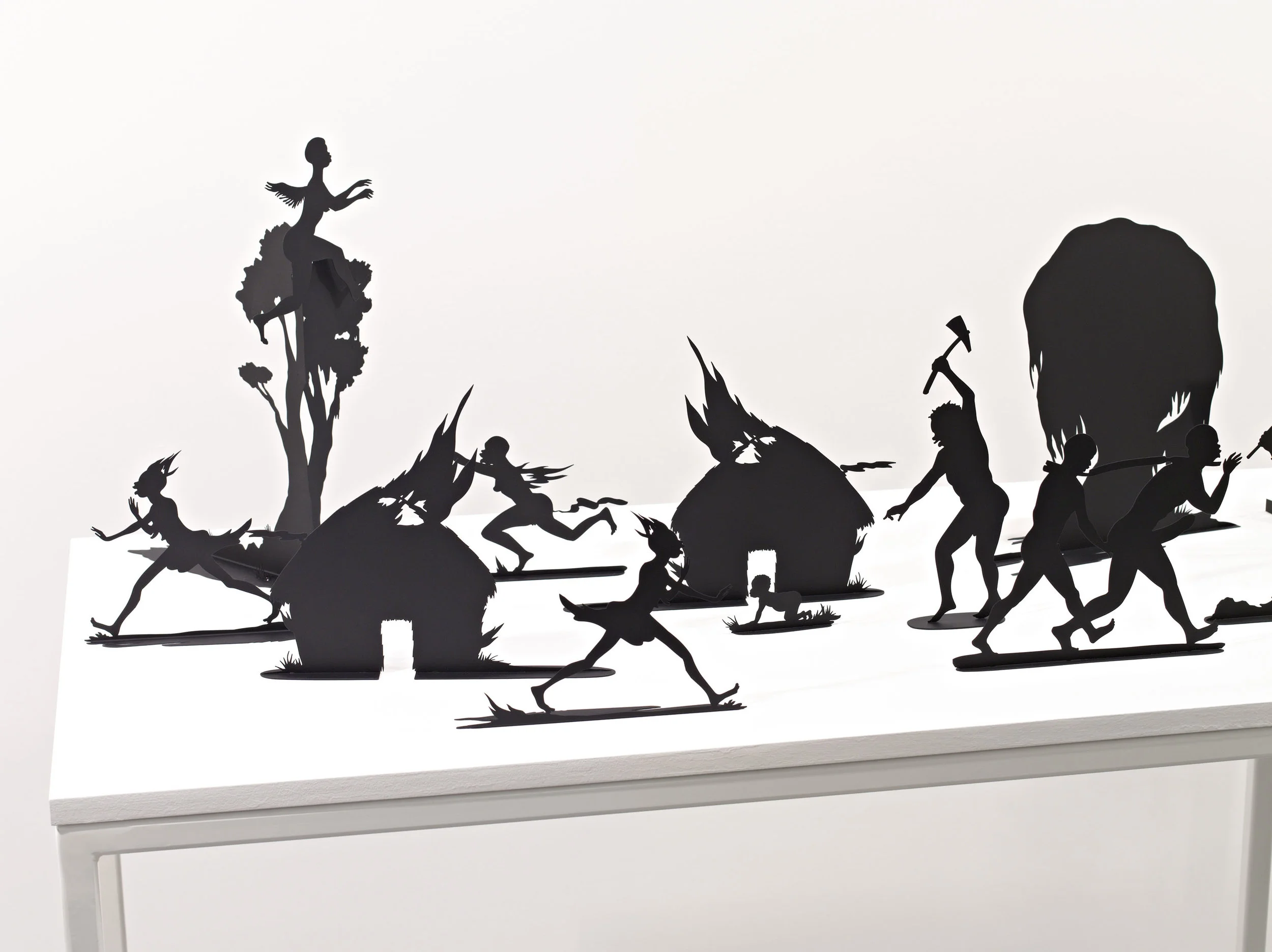 "Detail," Burning African Village Play Set with Big House and Lynching, 2006. Painted laser cut steel, 22 parts, dimensions variable © Kara Walker. Images courtesy of Sikkema Jenkin & Co., New York
