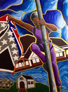 Bree Newsome and the South Carolina Nine © Adrienne La Faye, used with permission of the artist.