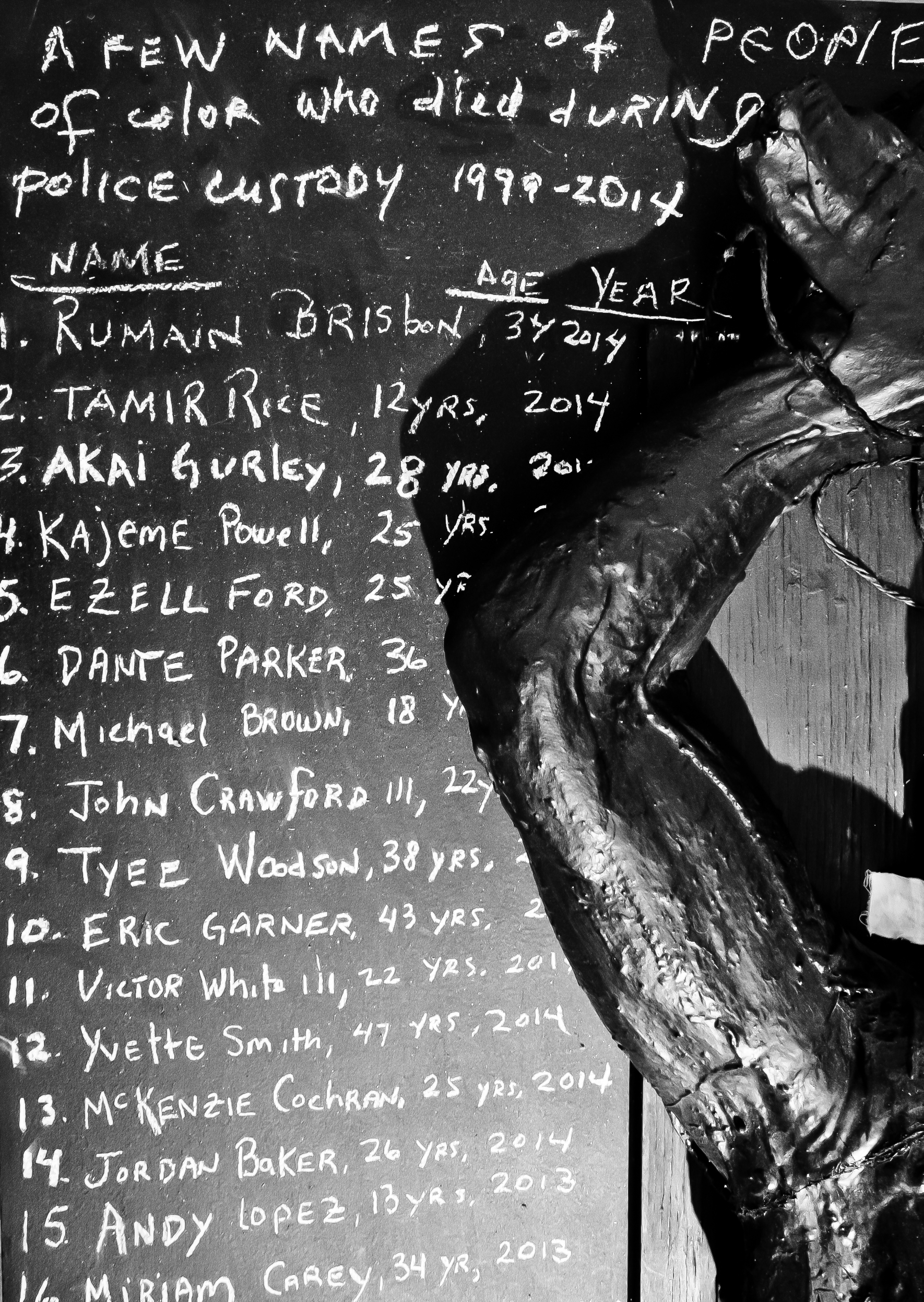 (Detail) Death at the Hands of the Police, 2015. © Toni Scott, used with permission of the artist.