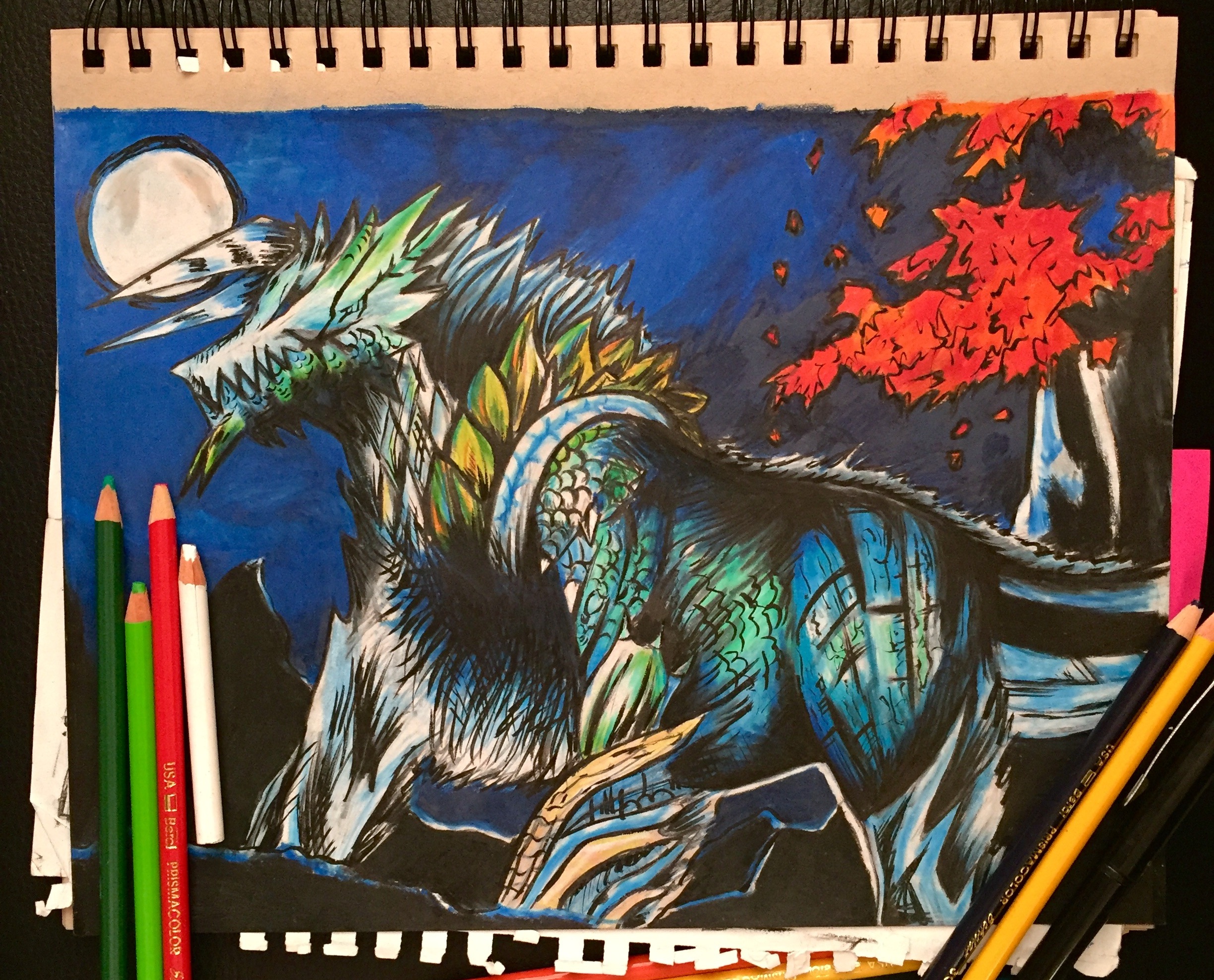 prismacolor illustration on 10 x 13 in toned paper