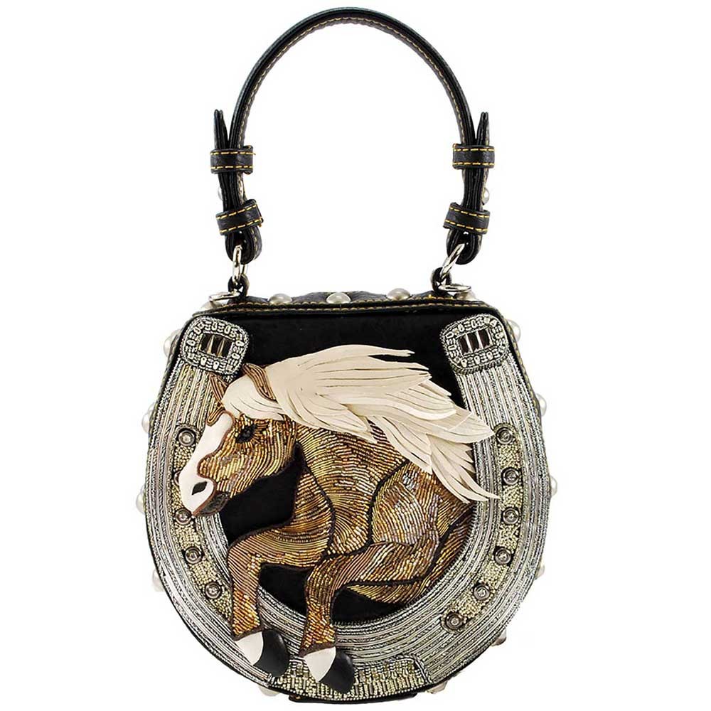 Mane Stay Embellished Horse Top Handle Bag