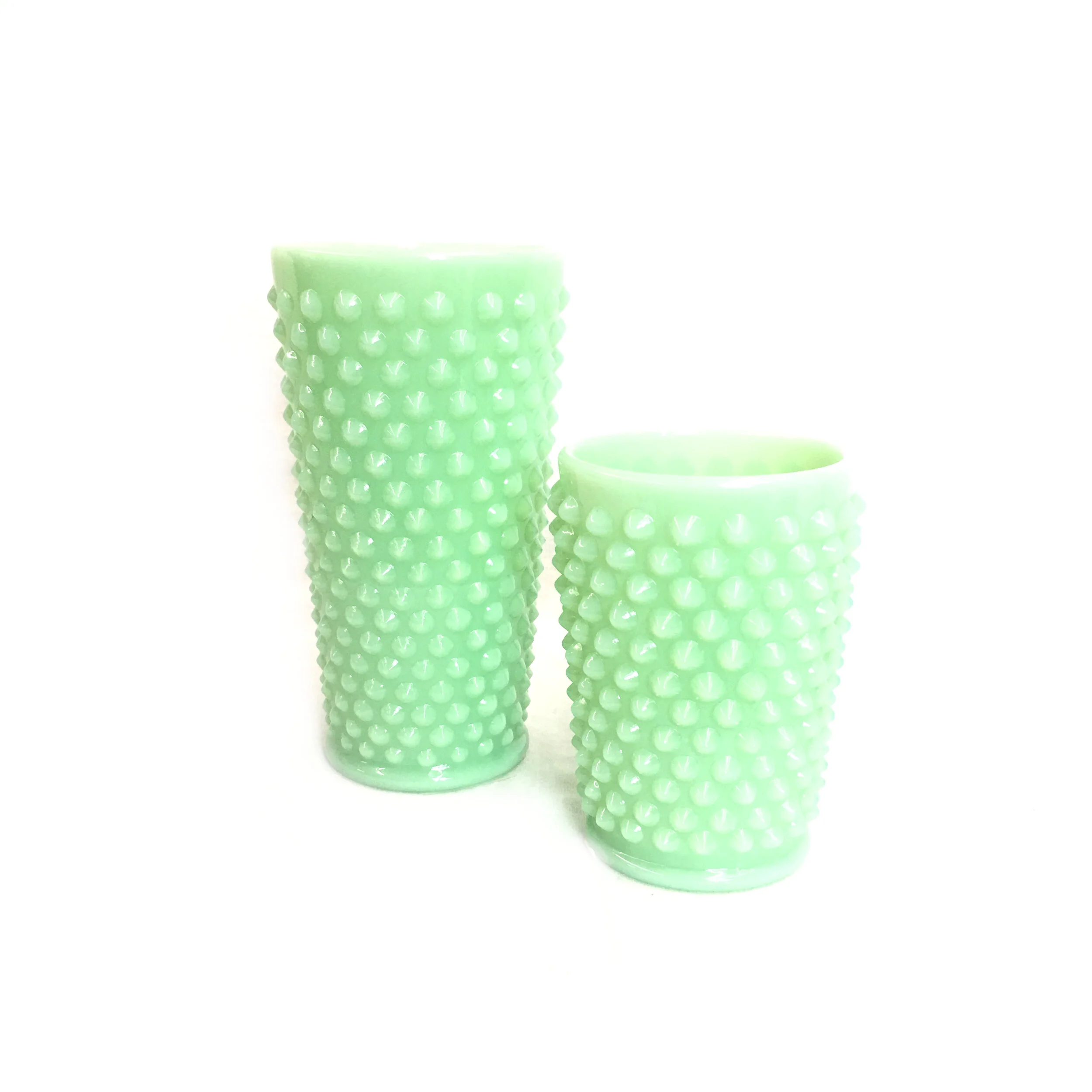 Hobnail tumblers - Jadite.JPG