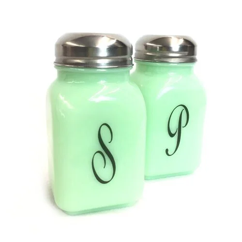 Vintage Monogram Salt & Pepper Shakers