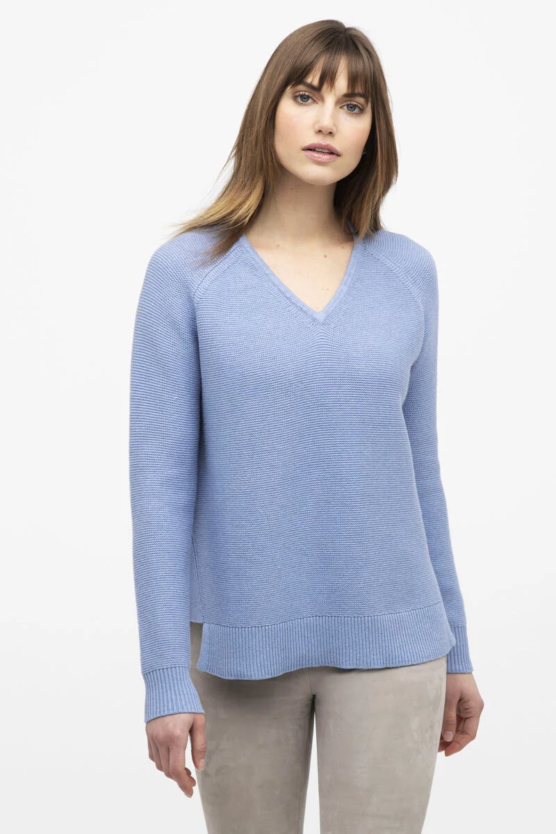 Garter Stitch Vee Sweater