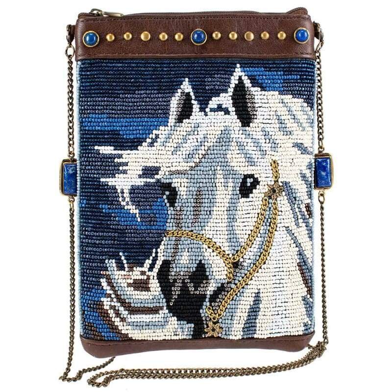 Horse Play Beaded Crossbody Mini Handbag