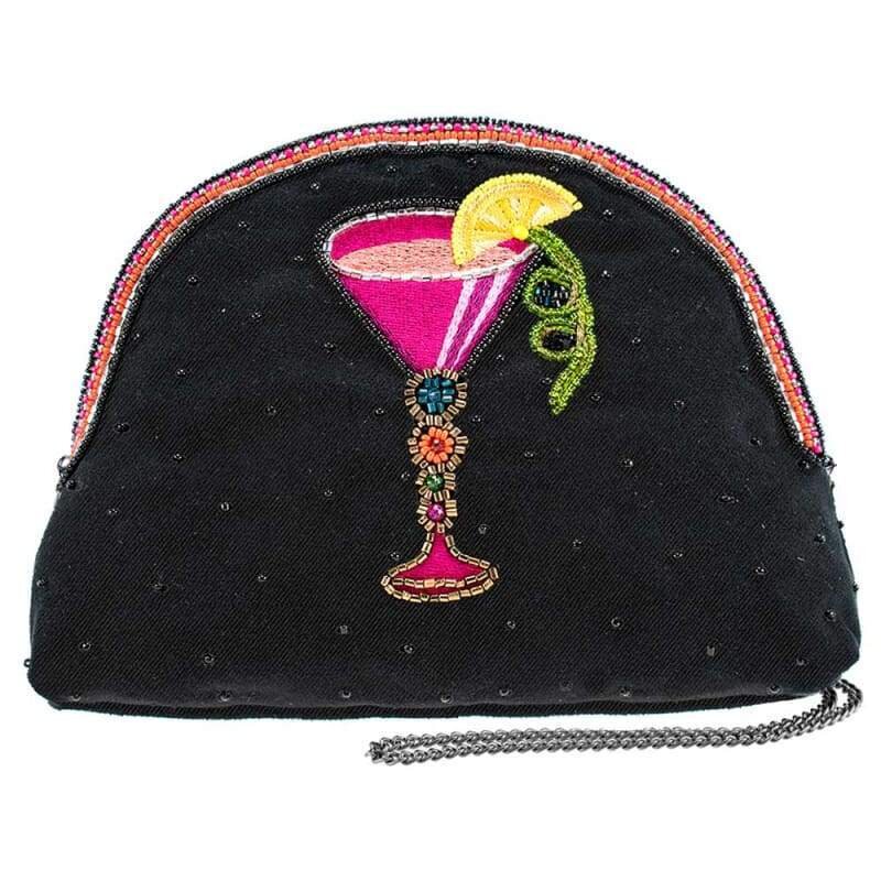Take a Sip Beaded Crossbody Makeup Bag