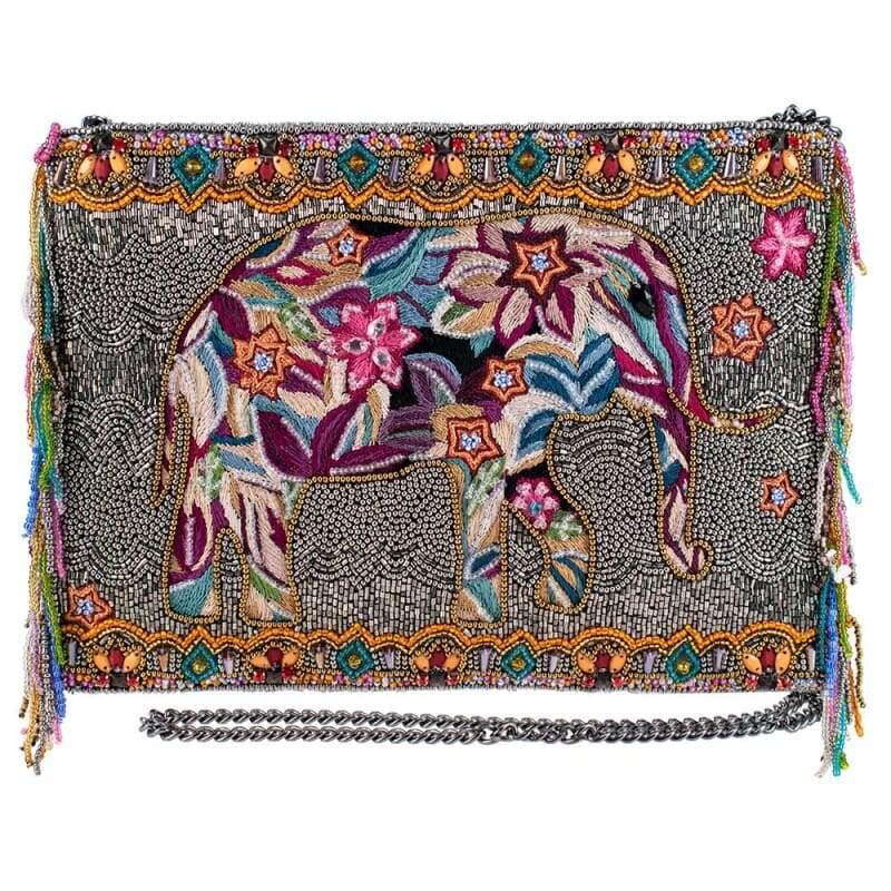 Forget Me Not Beaded Elephant Crossbody Handbag