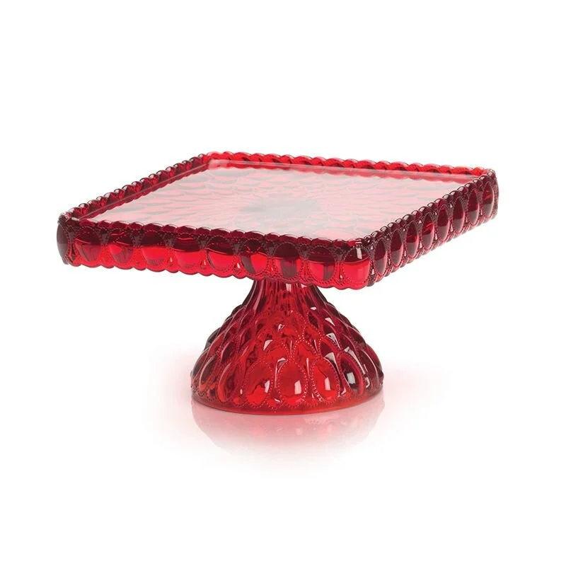 Elizabeth Cake Plate in Ruby