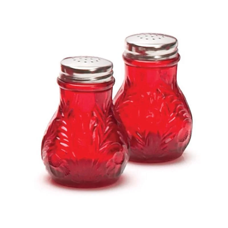 Ruby Inverted Thistle Salt & Pepper Shakers
