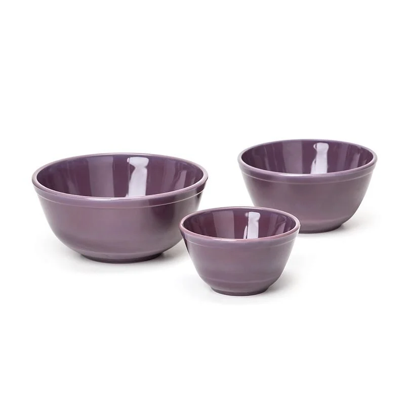 Three Piece Mixing Bowl in Eggplant