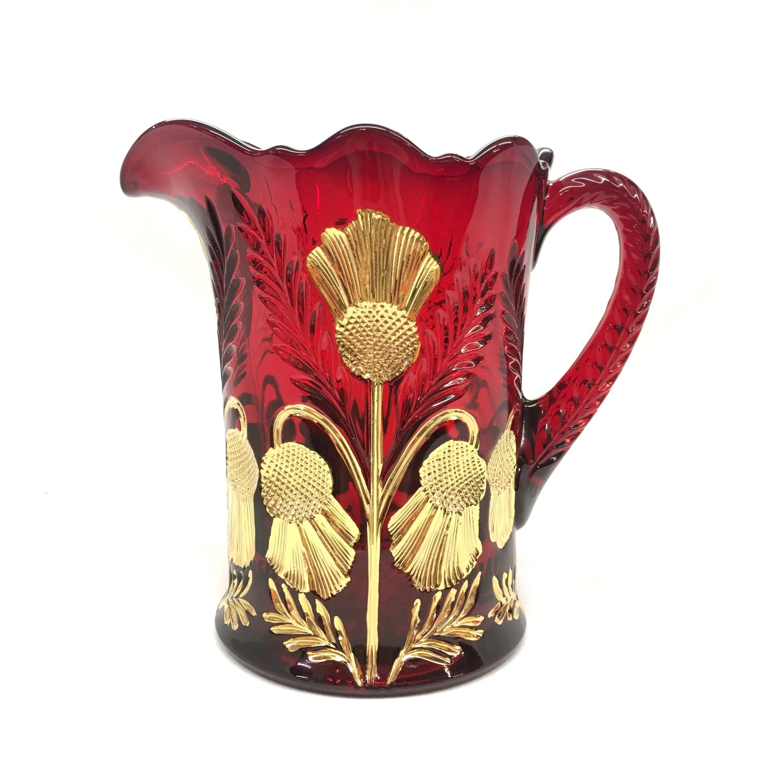 Ruby Gold Inverted Thistle Pitcher