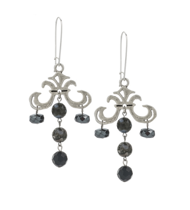 Grand Fleur Drop Earrings with Nuit Mix Dangles