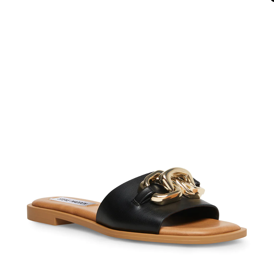 Gene Black Square Toe Slide