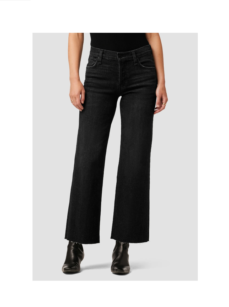 Rosie High-Rise Wide Leg Ankle Jean in Dark Raven