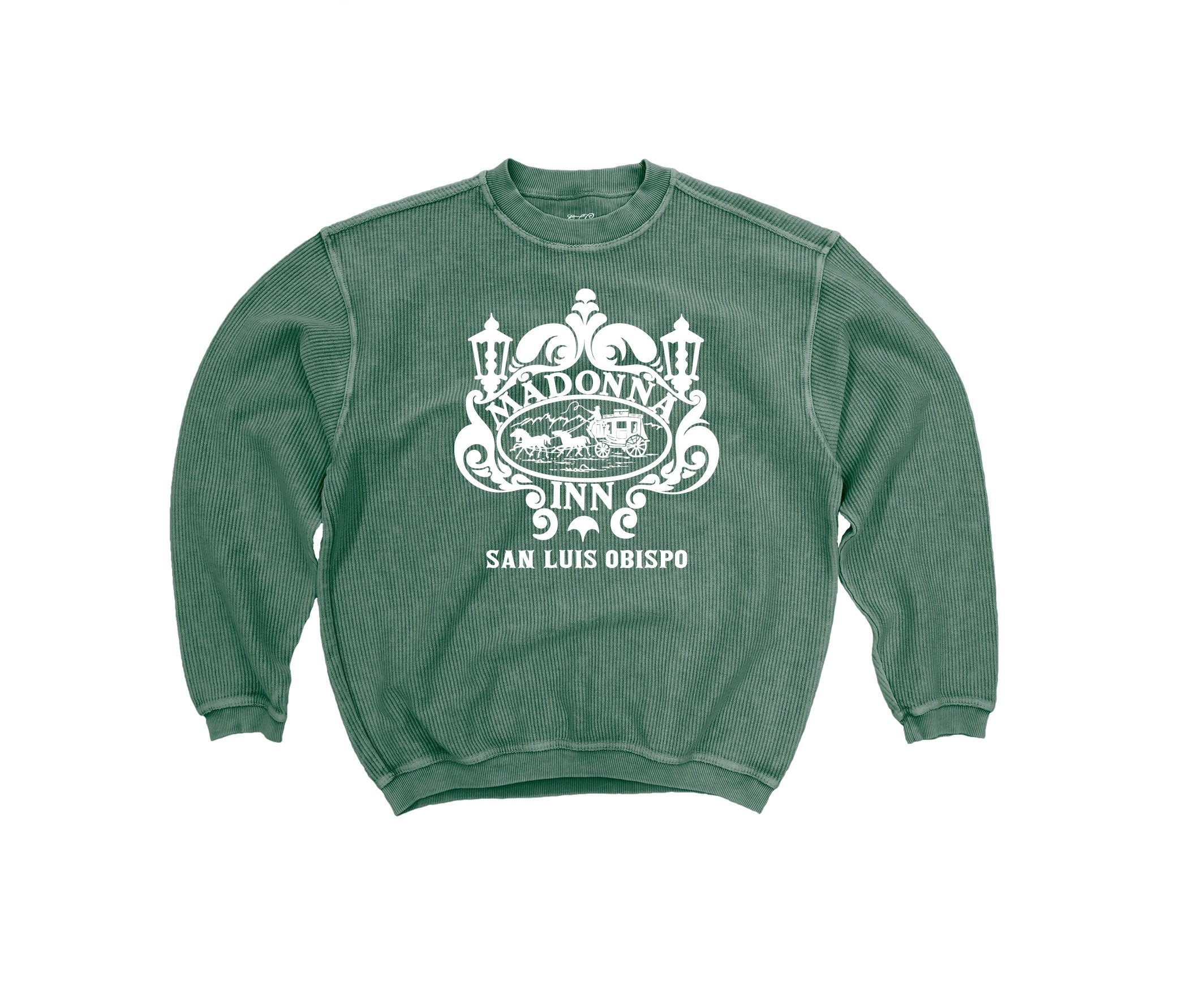 Madonna Inn Corded Crew Neck with Stagecoach Logo