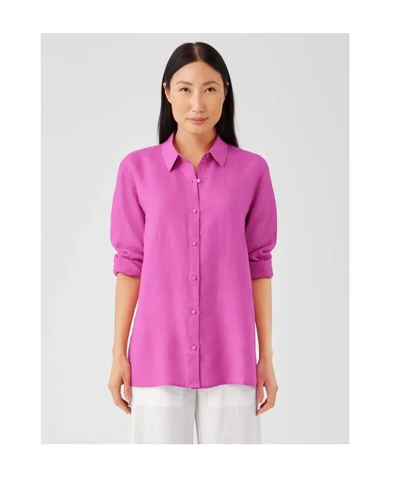Organic Handkerchief Linen Classic Collar Shirt