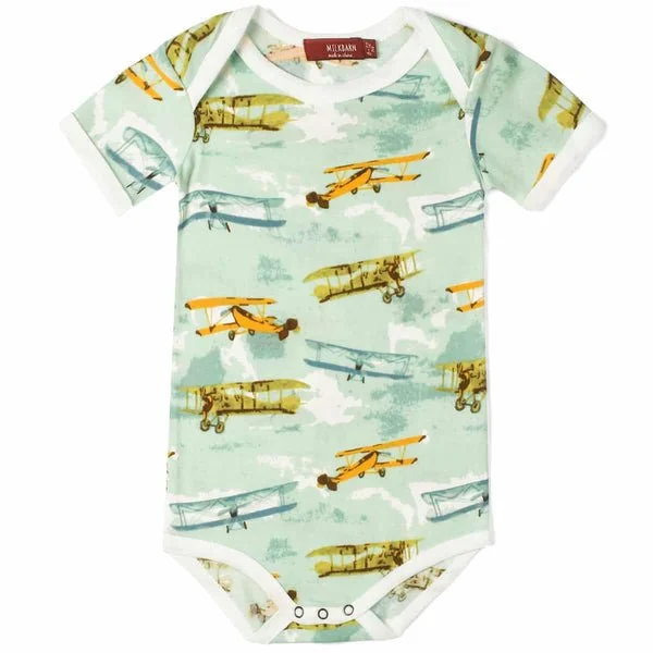 Vintage Planes Organic Cotton Short Sleeve One Piece