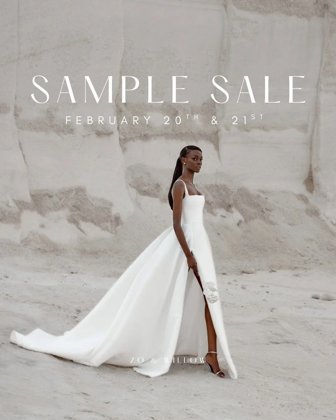 ZO &amp; WILLOW SAMPLE SALE | 20th &amp; 21st of February
Sale appointments are now live! 

This February we&rsquo;re hosting 2 Sample Sale Days in the boutique as we say goodbye to some of our beloved dresses from last year&rsquo;s collection. This 
