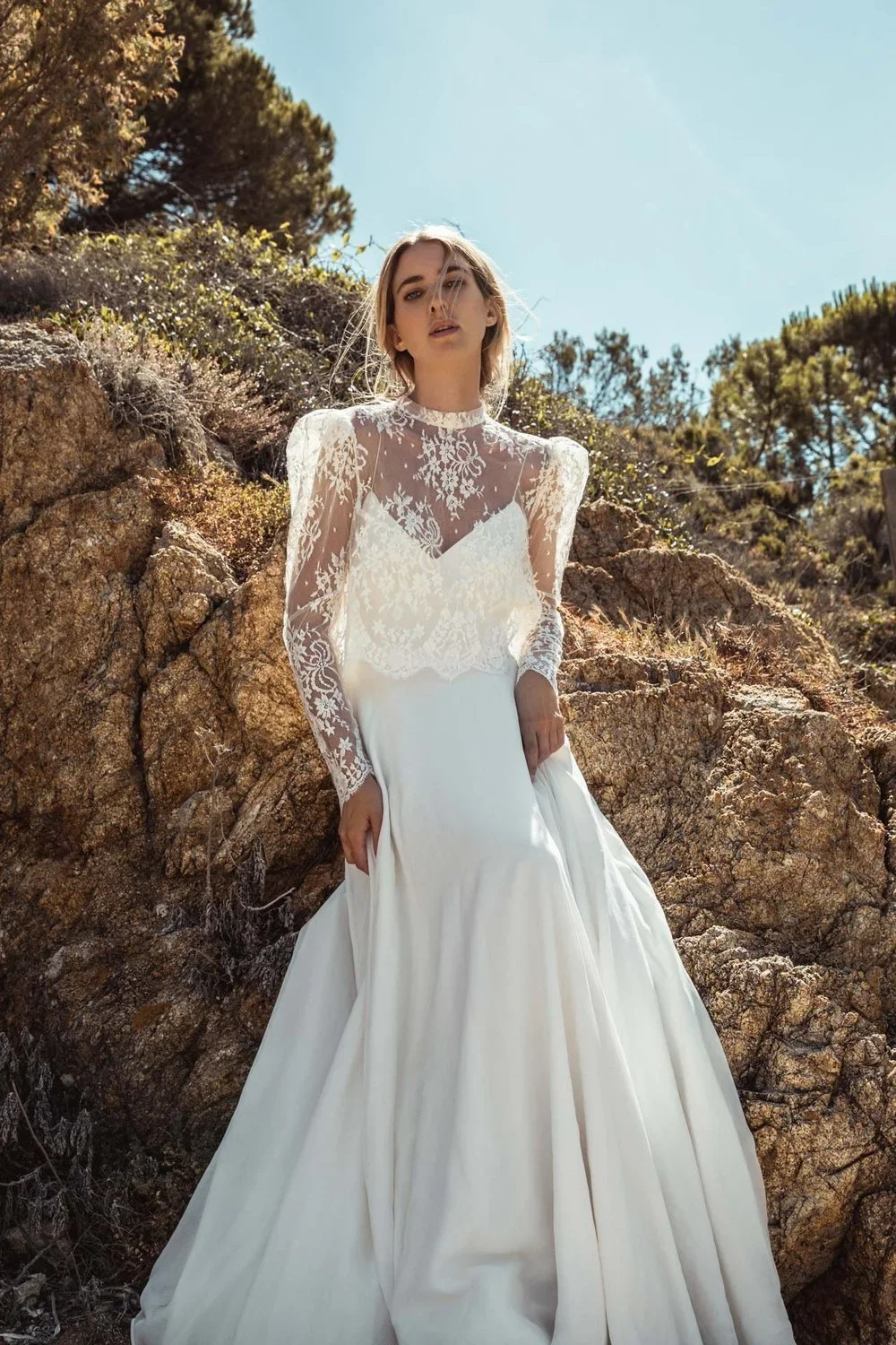 Lenny dress & Joey lace top by Caroline Takvorian