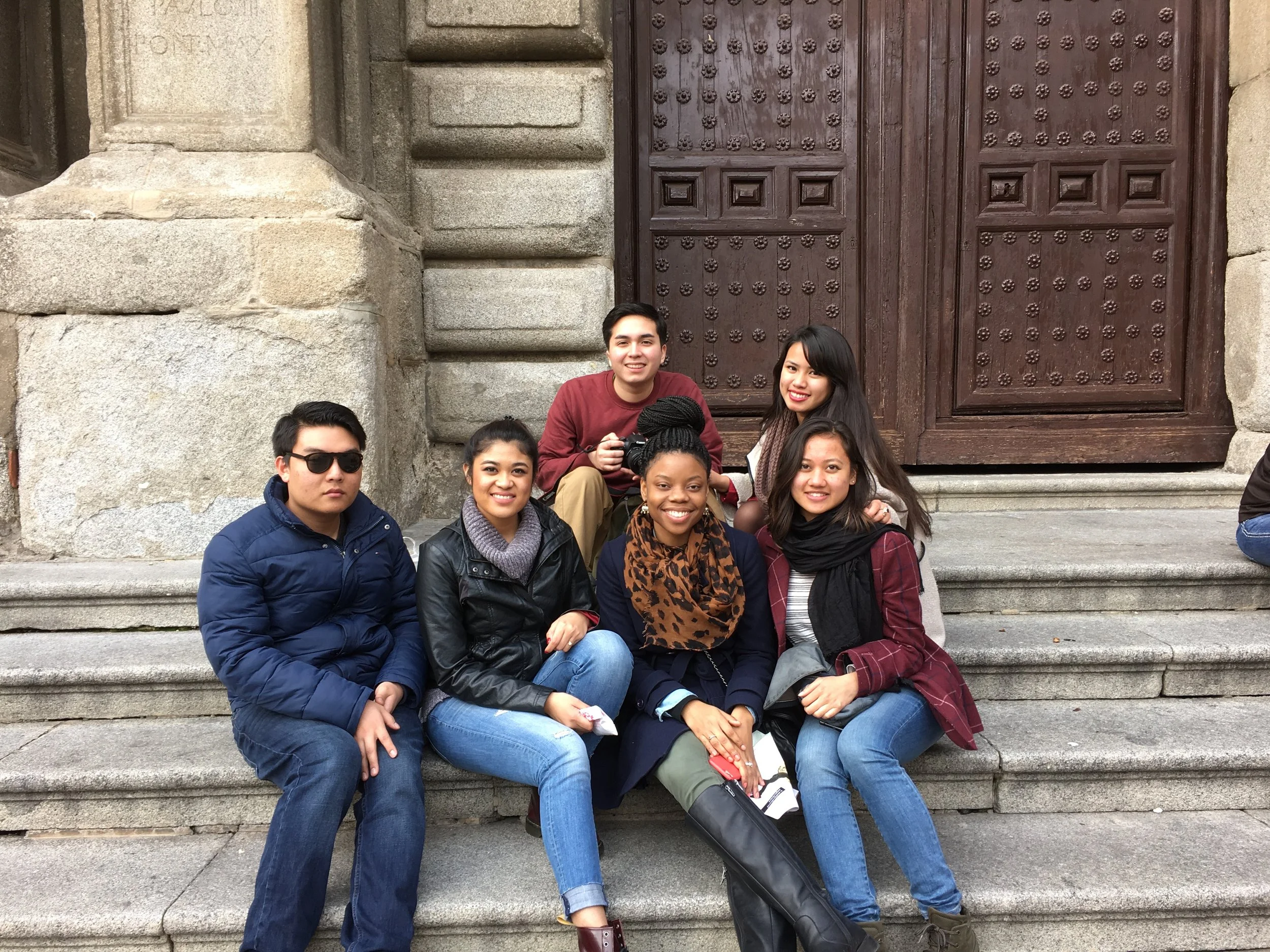 Hanging out on Cathedral steps- Toledo, Spain