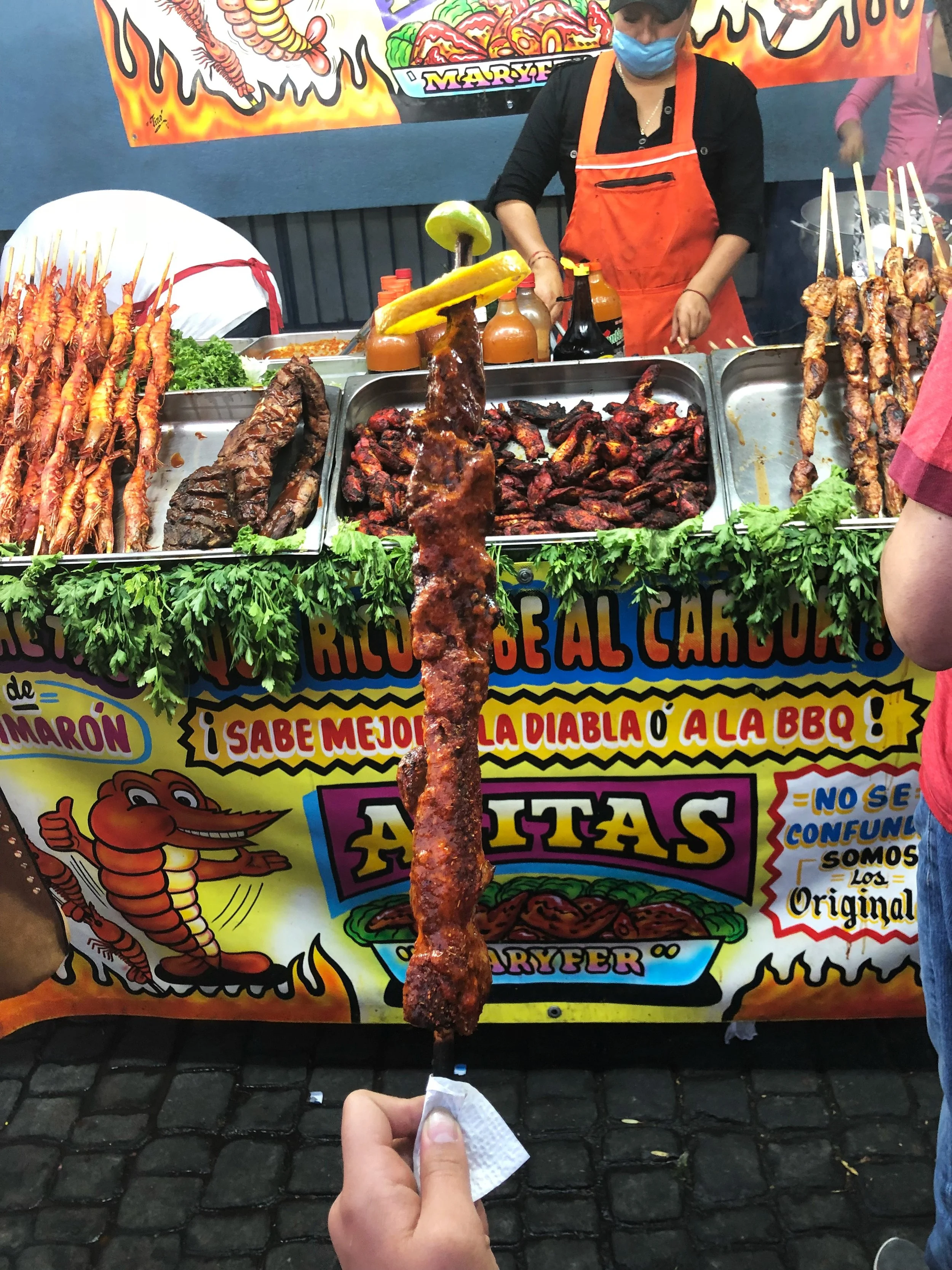 Carne a la diabla-- nearly burnt my tongue off from how spicy it was (still tasted so incredibly delicious though!)