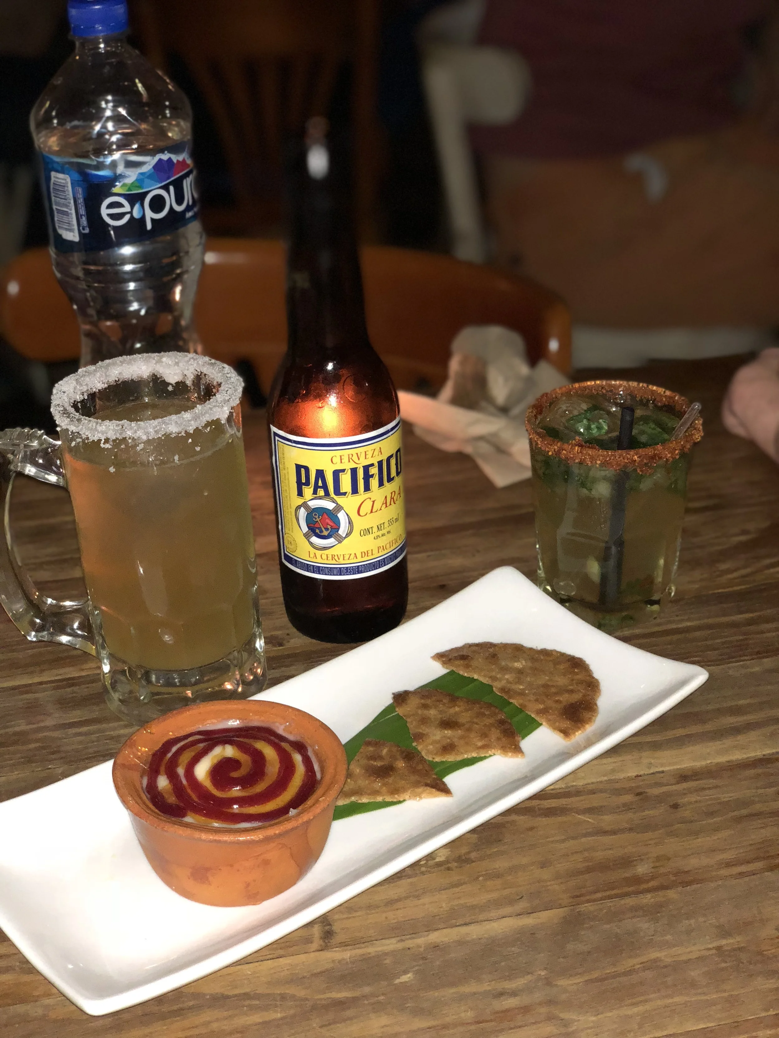 My new favorite (Micheladas) and spicy creme brûlée-- delectable