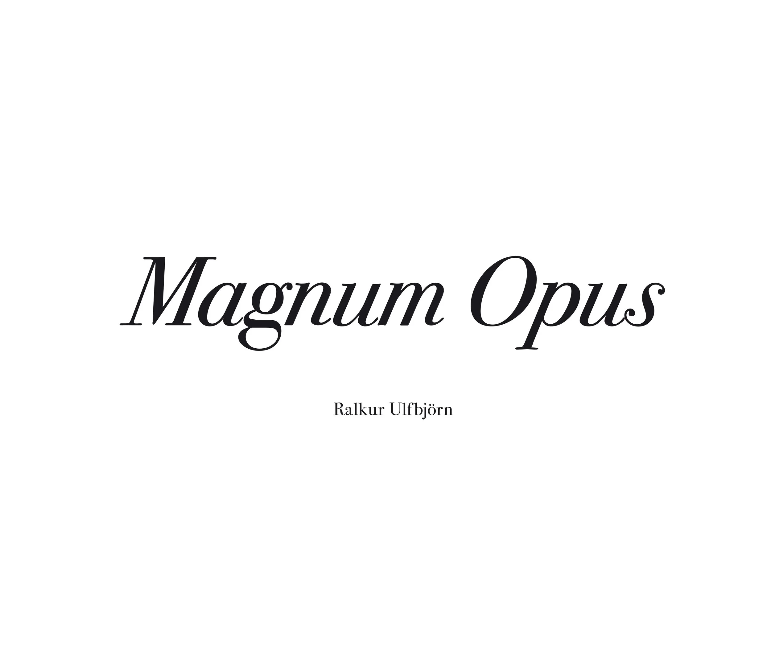 "Magnum Opus" Photobook
