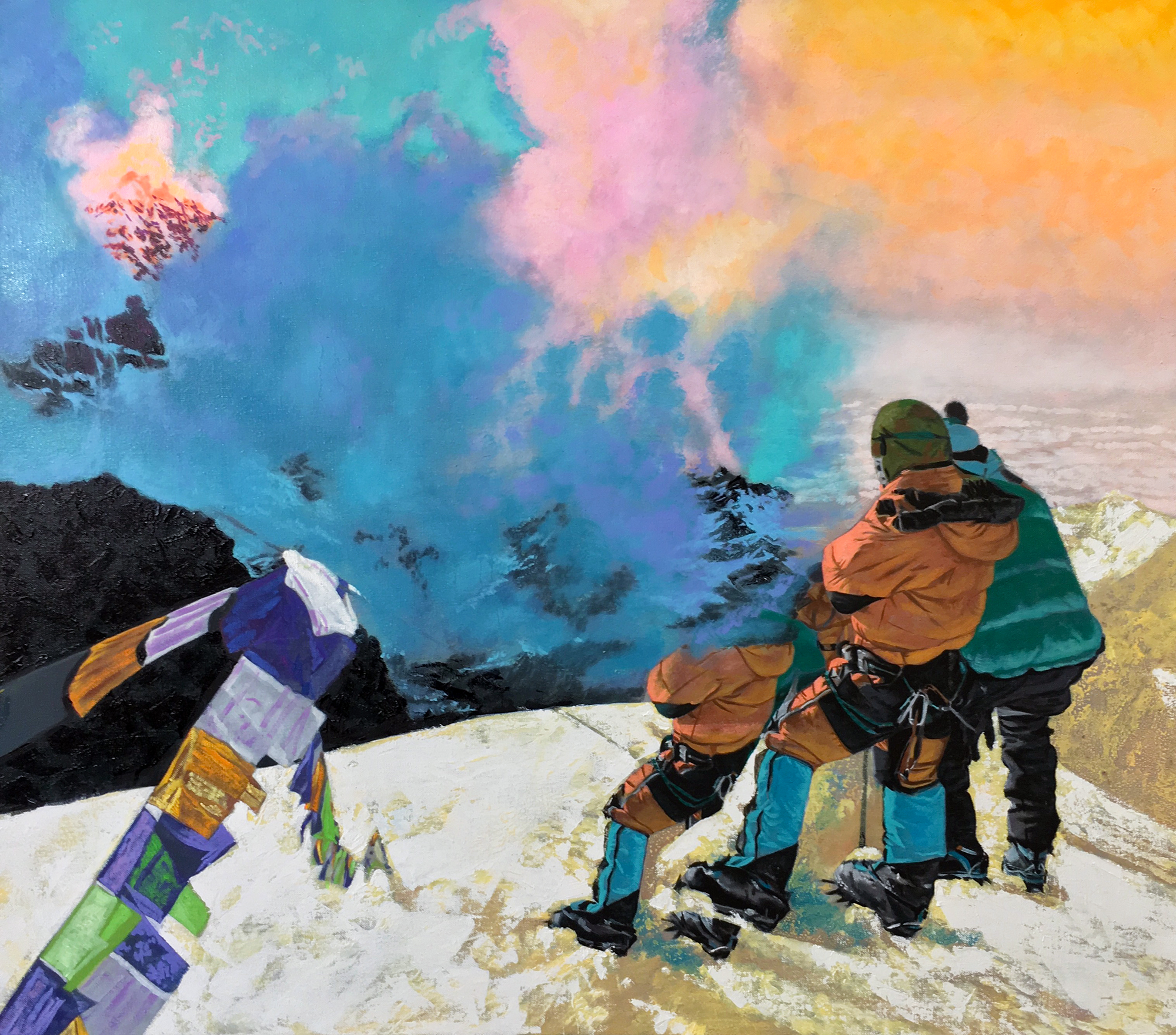 Kanchenzunga vista from Mera Peak, Oil on Linen.