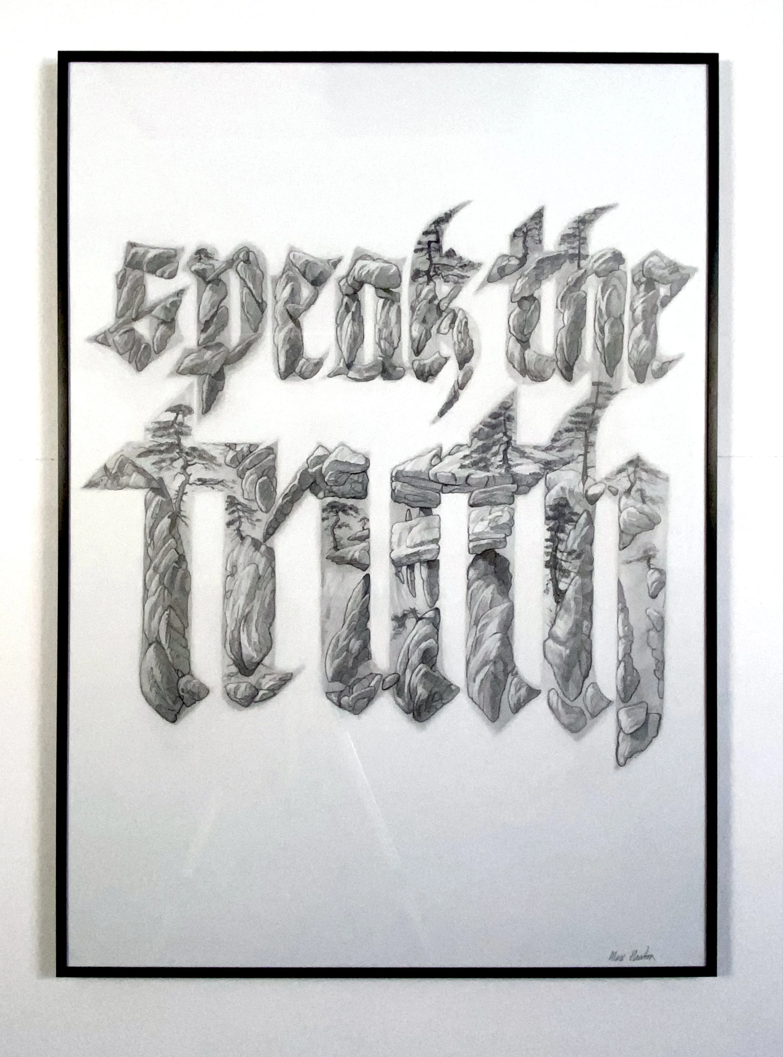 Speak the Truth, Pencil on paper 2022.