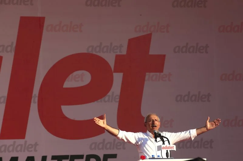 Turkish opposition leader ends 25-day march, rallies backers