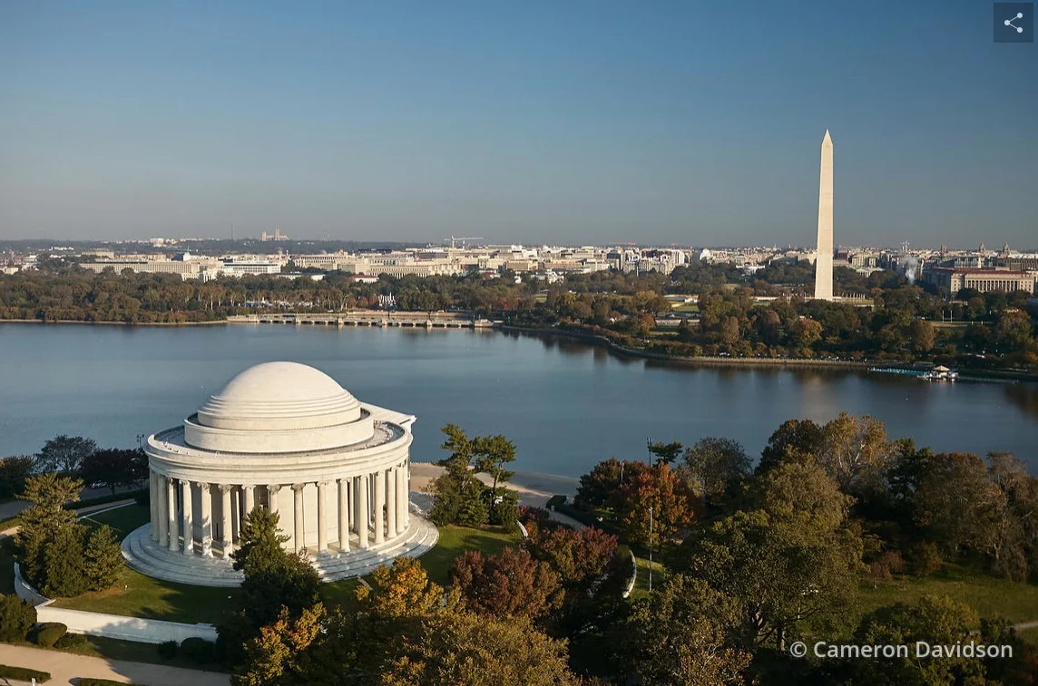 Aerial photograph of the Jefferson Memorial in Washington, DC