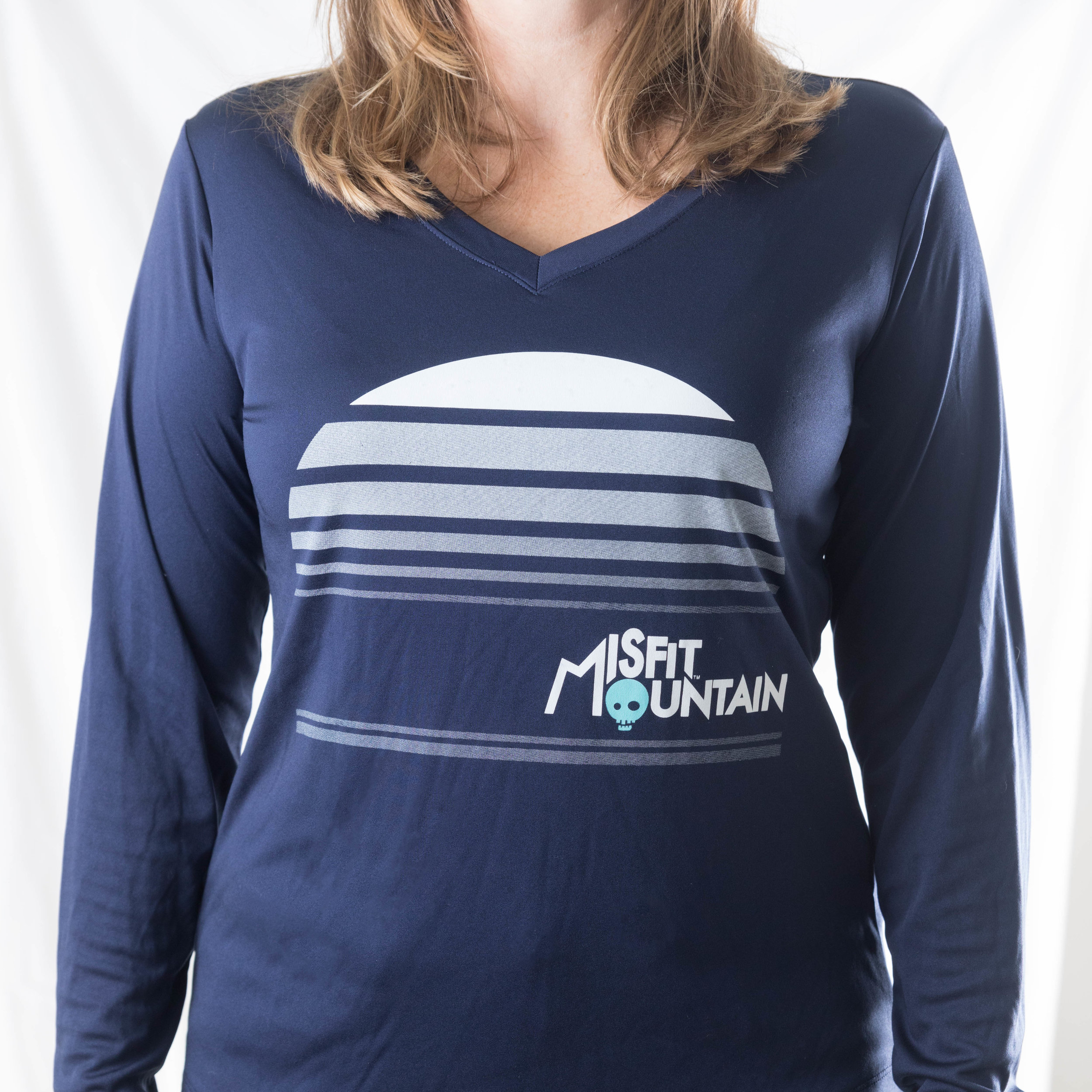 Womens Long Sleeve Mountain Bike Jersey Navy Misfit Mountain