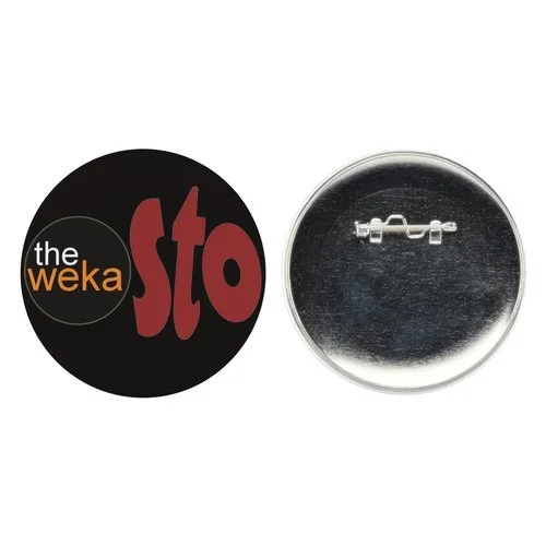 Round Button – 3 Diameter with Safety Pin Clasp WHITE