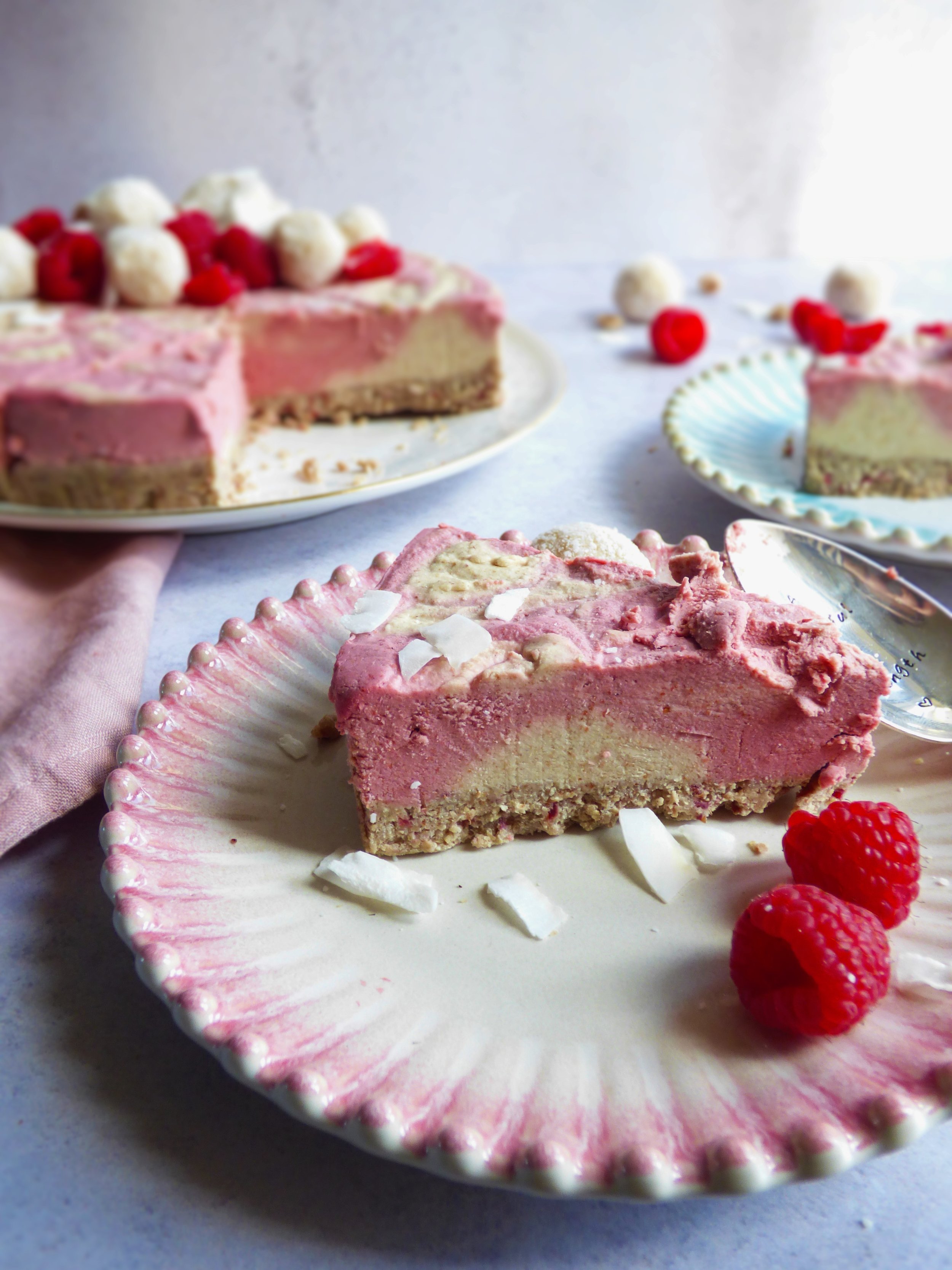 Raspberry ripple nut free vegan ‘cheesecake’ — Holly Tree Kitchen