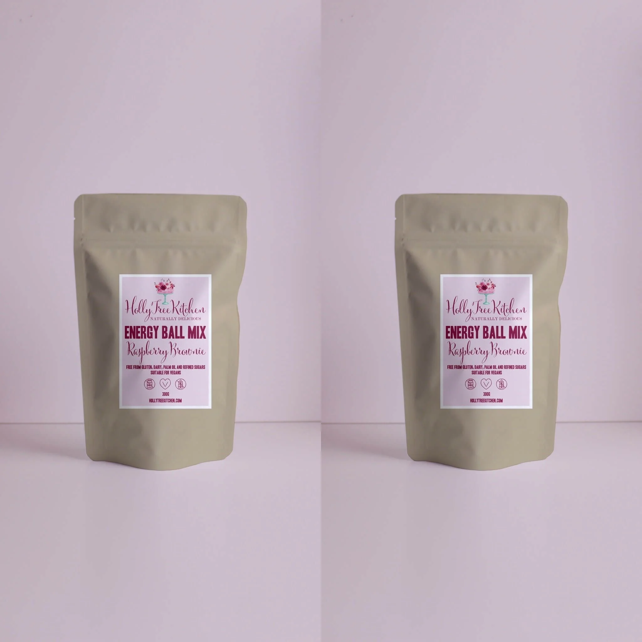 Vegan, refined sugar free and gluten free raspberry brownie energy ball mix. Made in Cheshire. UK nationwide delivery.