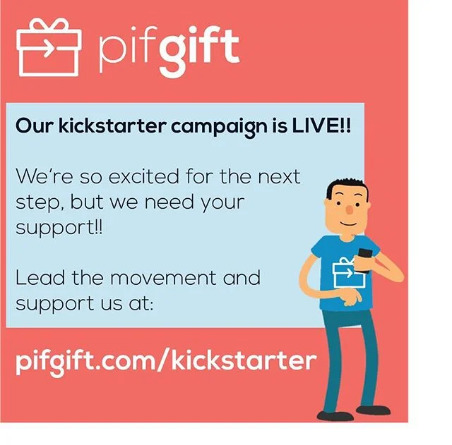 WE ARE LIVE! 🎁 🙏🏻 http://pifgift.com/Kickstarter

#pifgift #payitforward #kickstarter #live
